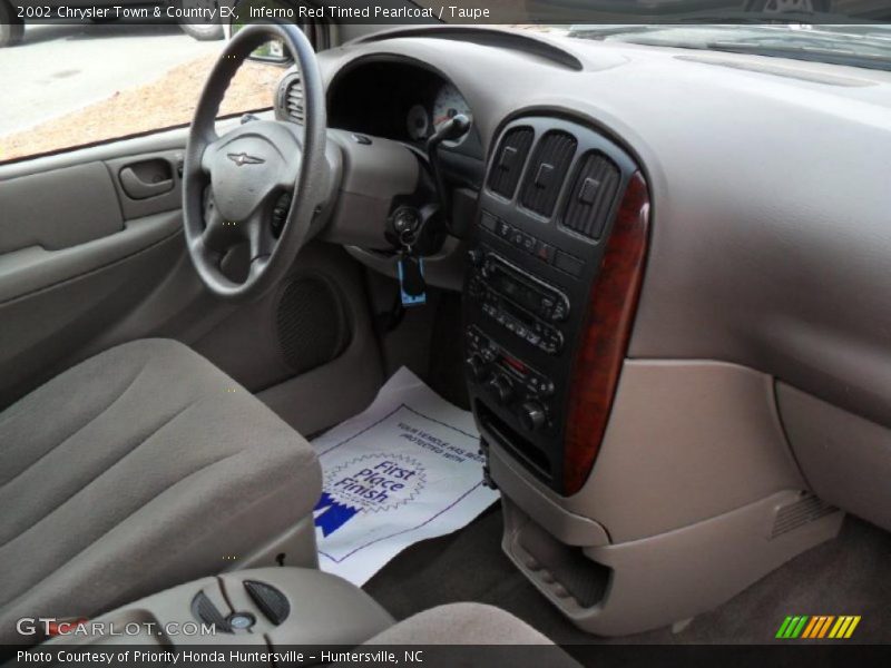 Inferno Red Tinted Pearlcoat / Taupe 2002 Chrysler Town & Country EX