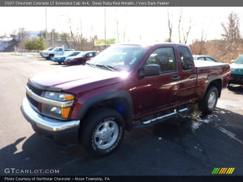 Deep Ruby Red Metallic / Very Dark Pewter 2007 Chevrolet Colorado LT Extended Cab 4x4