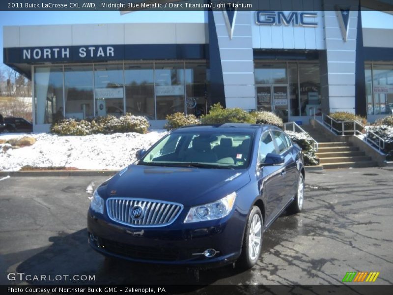 Midnight Blue Metallic / Dark Titanium/Light Titanium 2011 Buick LaCrosse CXL AWD