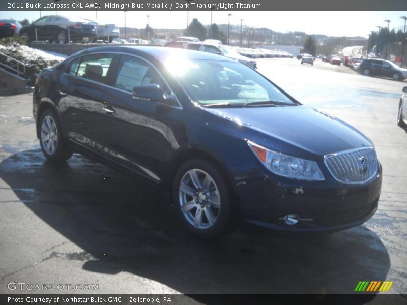 Midnight Blue Metallic / Dark Titanium/Light Titanium 2011 Buick LaCrosse CXL AWD