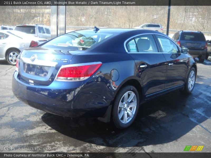 Midnight Blue Metallic / Dark Titanium/Light Titanium 2011 Buick LaCrosse CXL AWD