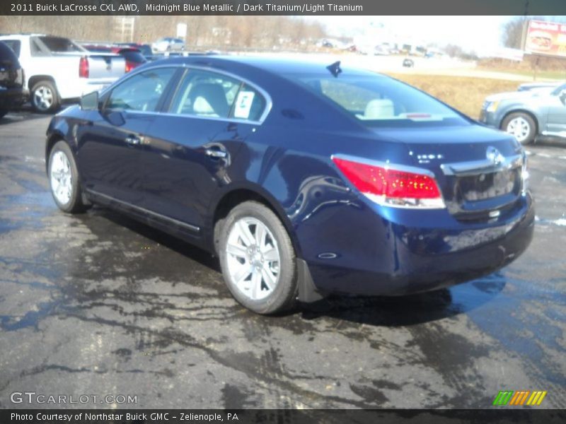 Midnight Blue Metallic / Dark Titanium/Light Titanium 2011 Buick LaCrosse CXL AWD