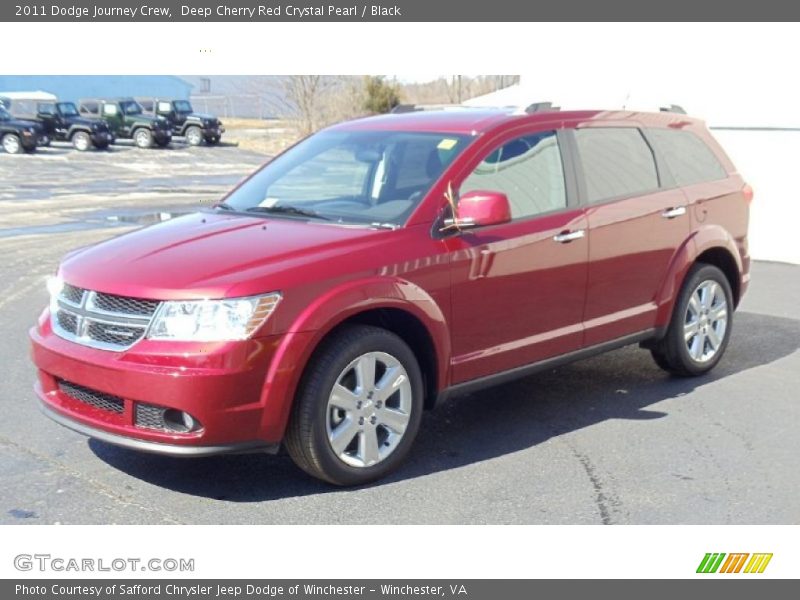 Deep Cherry Red Crystal Pearl / Black 2011 Dodge Journey Crew