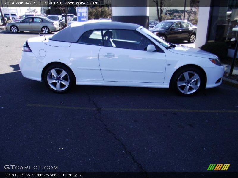 Arctic White / Black 2009 Saab 9-3 2.0T Convertible