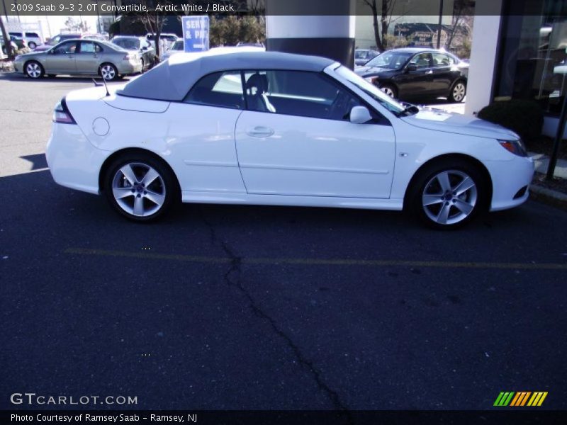 Arctic White / Black 2009 Saab 9-3 2.0T Convertible