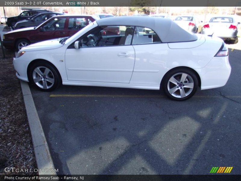 Arctic White / Black 2009 Saab 9-3 2.0T Convertible