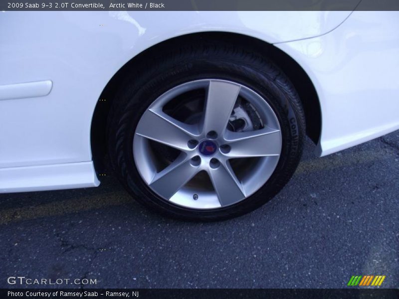 Arctic White / Black 2009 Saab 9-3 2.0T Convertible