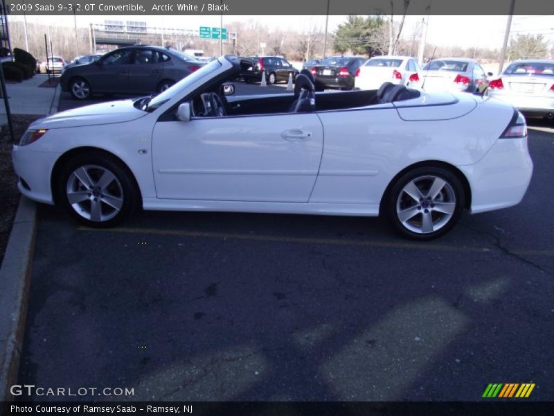 Arctic White / Black 2009 Saab 9-3 2.0T Convertible