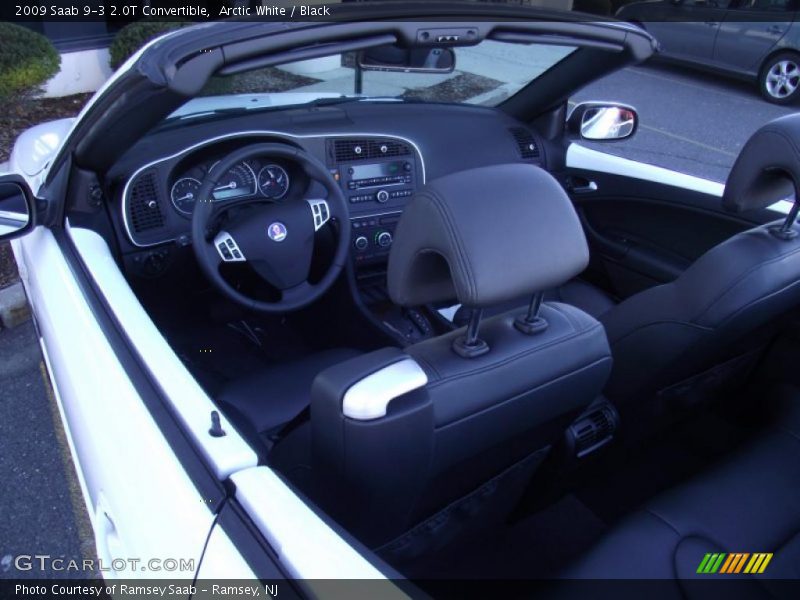 Arctic White / Black 2009 Saab 9-3 2.0T Convertible