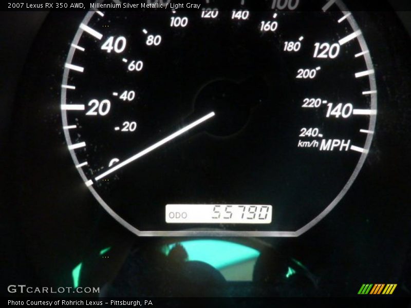 Millennium Silver Metallic / Light Gray 2007 Lexus RX 350 AWD