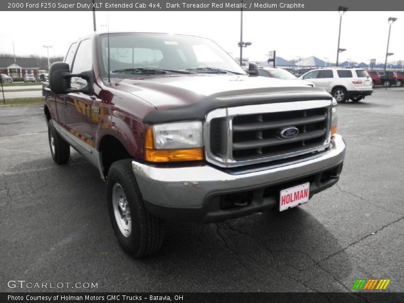 Dark Toreador Red Metallic / Medium Graphite 2000 Ford F250 Super Duty XLT Extended Cab 4x4
