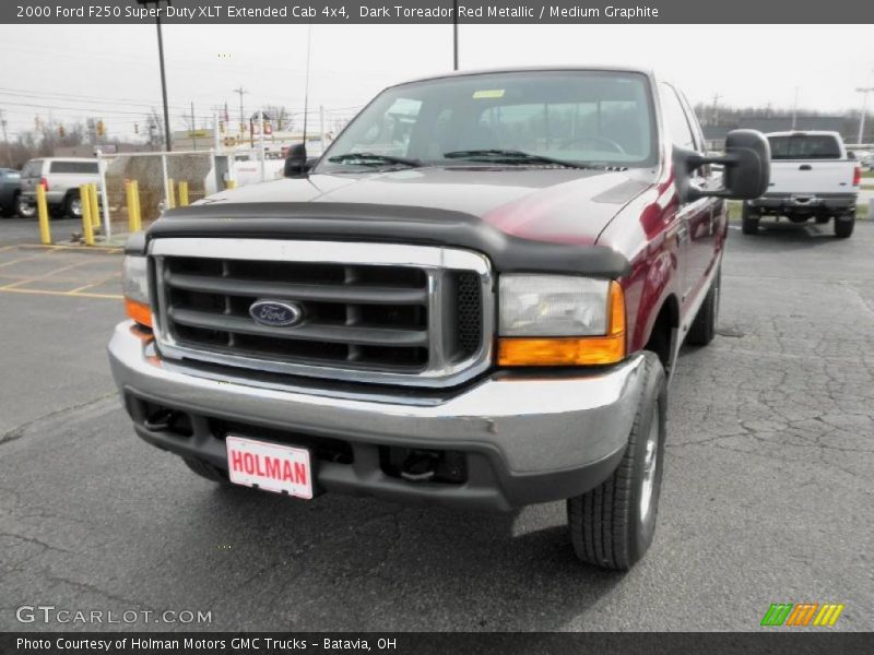 Dark Toreador Red Metallic / Medium Graphite 2000 Ford F250 Super Duty XLT Extended Cab 4x4