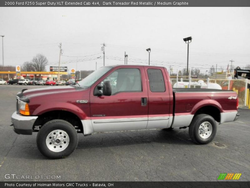 Dark Toreador Red Metallic / Medium Graphite 2000 Ford F250 Super Duty XLT Extended Cab 4x4