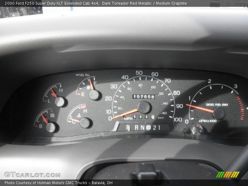 Dark Toreador Red Metallic / Medium Graphite 2000 Ford F250 Super Duty XLT Extended Cab 4x4