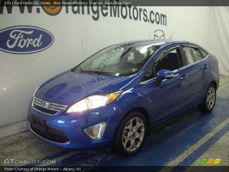 Blue Flame Metallic / Charcoal Black/Blue Cloth 2011 Ford Fiesta SEL Sedan