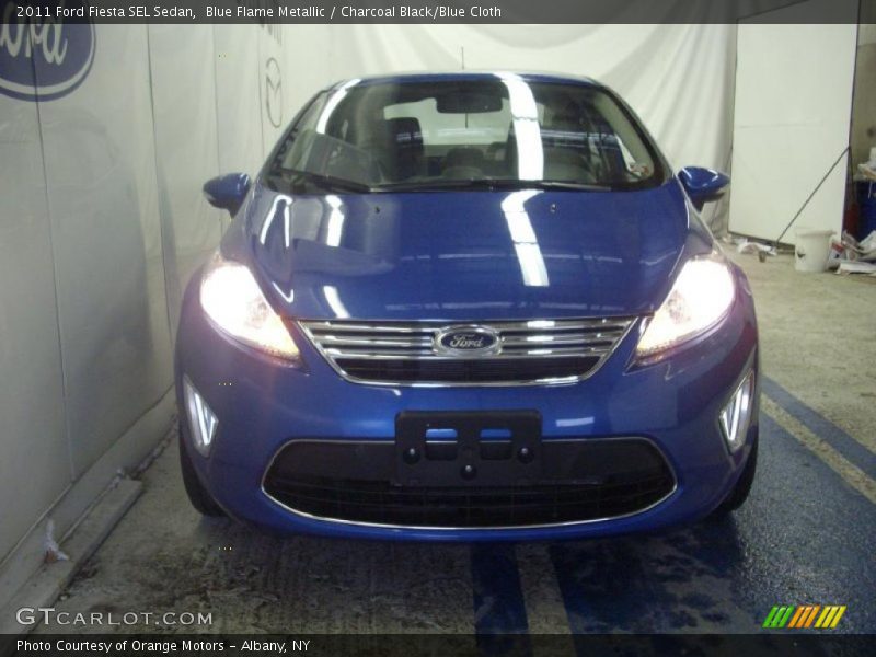 Blue Flame Metallic / Charcoal Black/Blue Cloth 2011 Ford Fiesta SEL Sedan