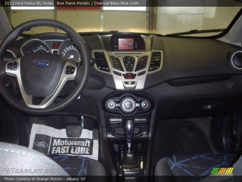 Blue Flame Metallic / Charcoal Black/Blue Cloth 2011 Ford Fiesta SEL Sedan
