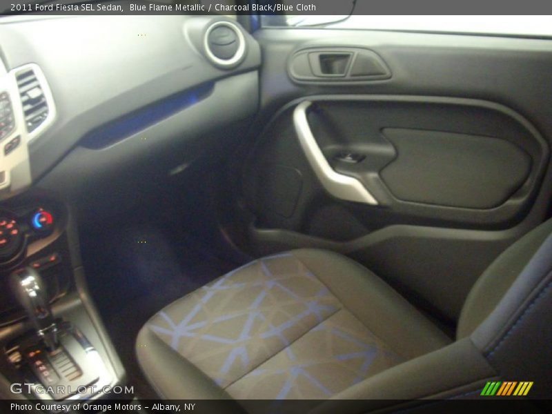 Blue Flame Metallic / Charcoal Black/Blue Cloth 2011 Ford Fiesta SEL Sedan