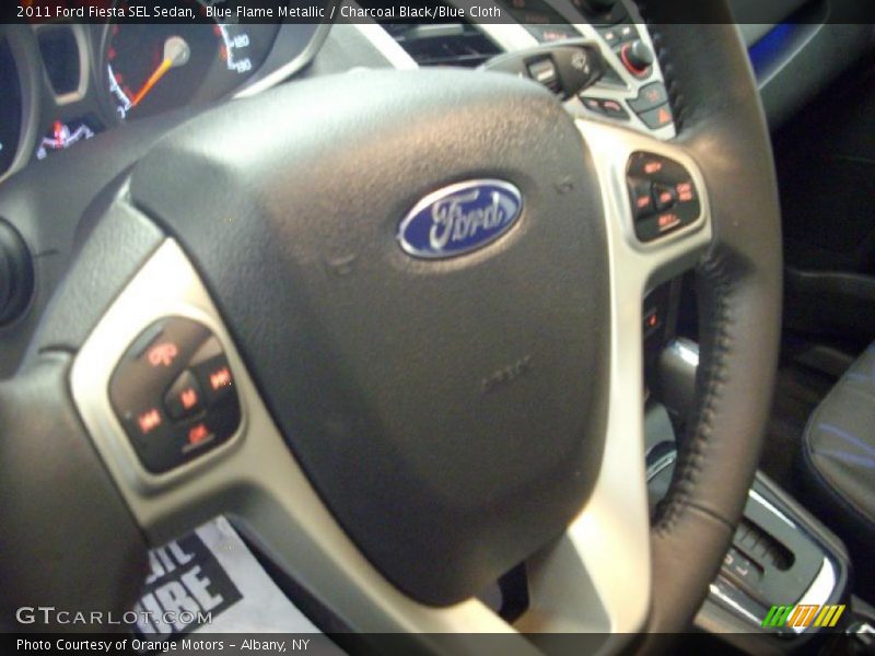 Blue Flame Metallic / Charcoal Black/Blue Cloth 2011 Ford Fiesta SEL Sedan