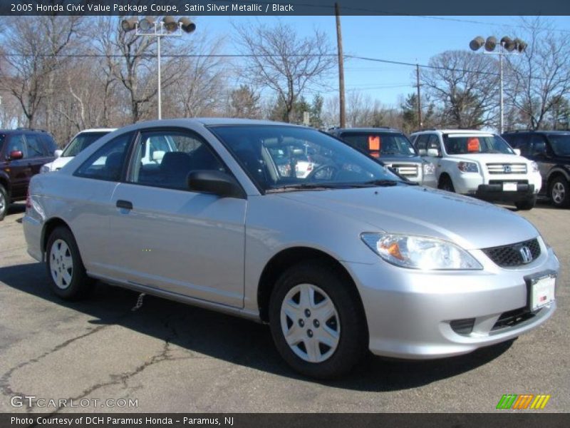 Satin Silver Metallic / Black 2005 Honda Civic Value Package Coupe