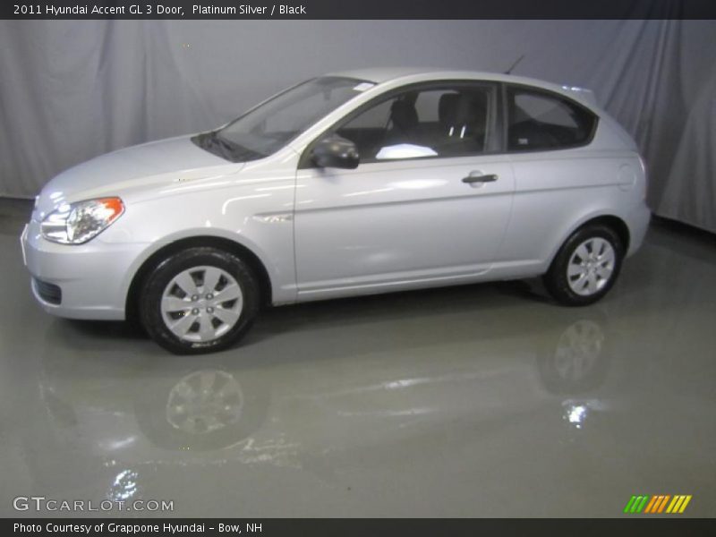 Platinum Silver / Black 2011 Hyundai Accent GL 3 Door