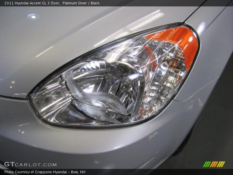 Platinum Silver / Black 2011 Hyundai Accent GL 3 Door