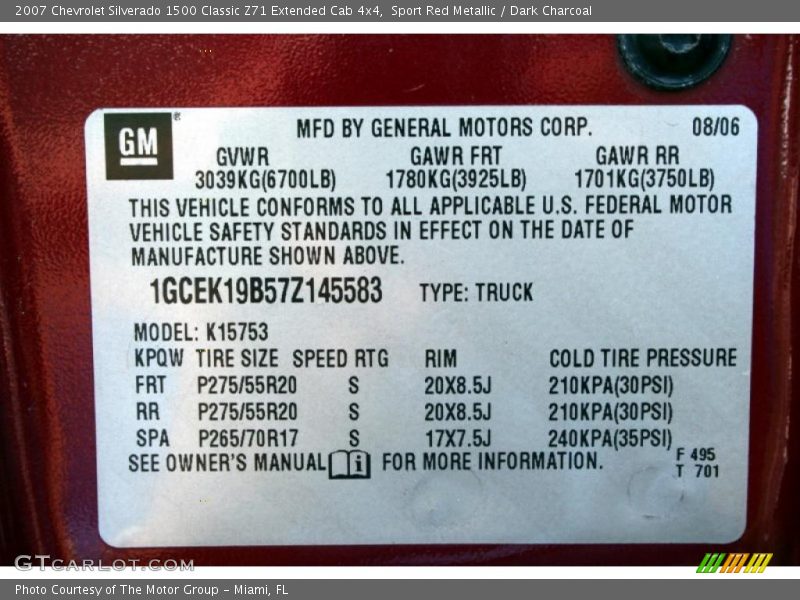 Sport Red Metallic / Dark Charcoal 2007 Chevrolet Silverado 1500 Classic Z71 Extended Cab 4x4