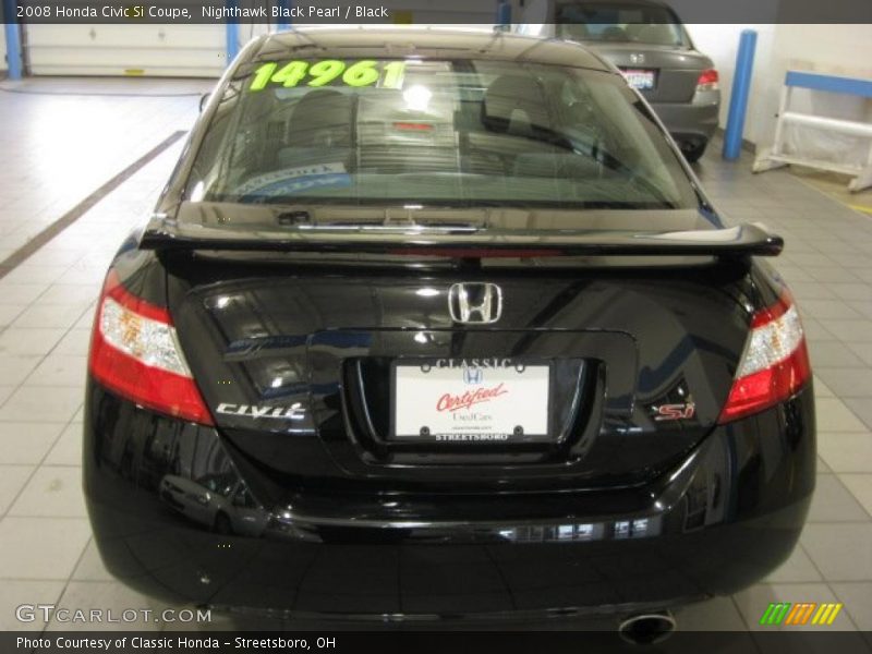 Nighthawk Black Pearl / Black 2008 Honda Civic Si Coupe