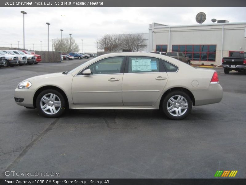 Gold Mist Metallic / Neutral 2011 Chevrolet Impala LT