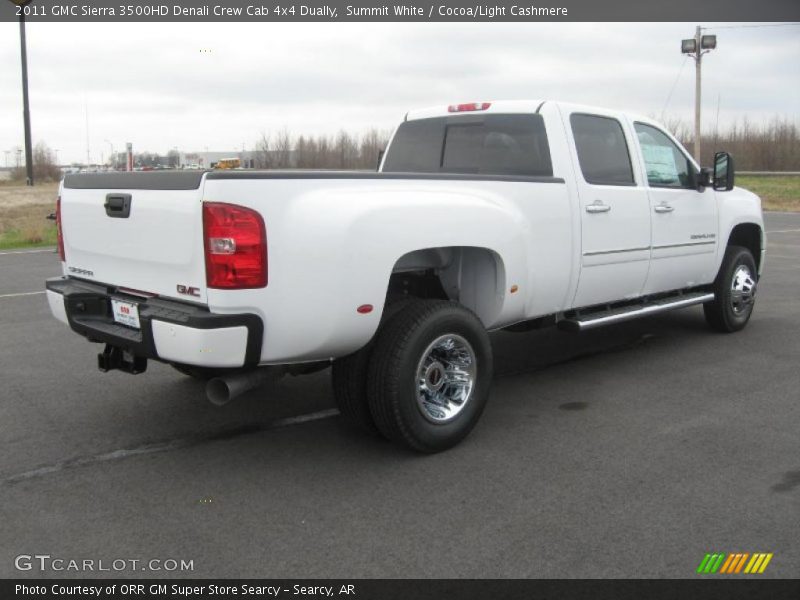 Summit White / Cocoa/Light Cashmere 2011 GMC Sierra 3500HD Denali Crew Cab 4x4 Dually