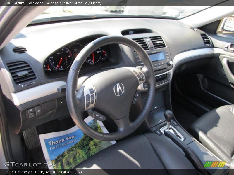 Alabaster Silver Metallic / Ebony 2008 Acura TSX Sedan