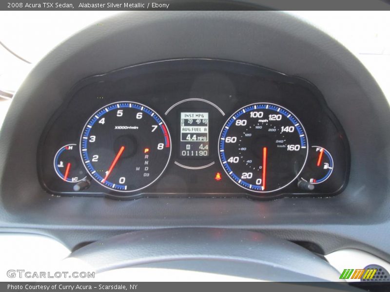 Alabaster Silver Metallic / Ebony 2008 Acura TSX Sedan