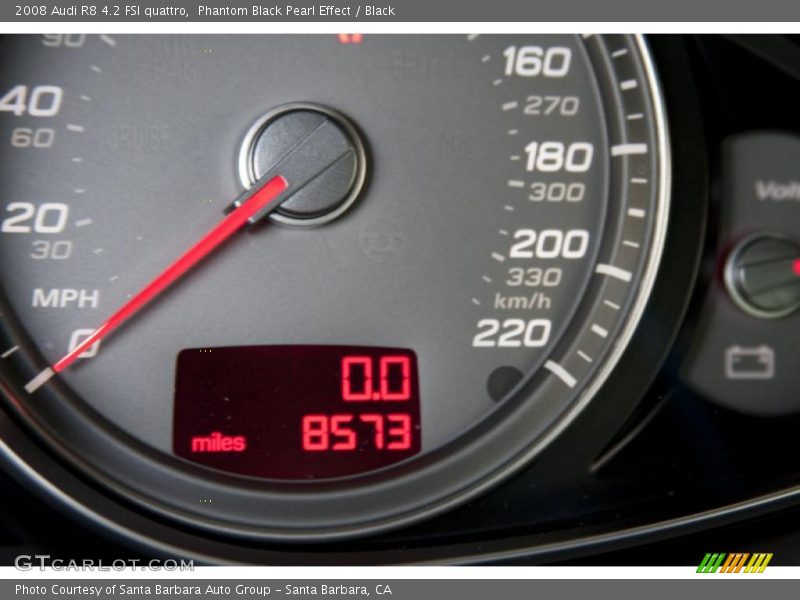 Phantom Black Pearl Effect / Black 2008 Audi R8 4.2 FSI quattro