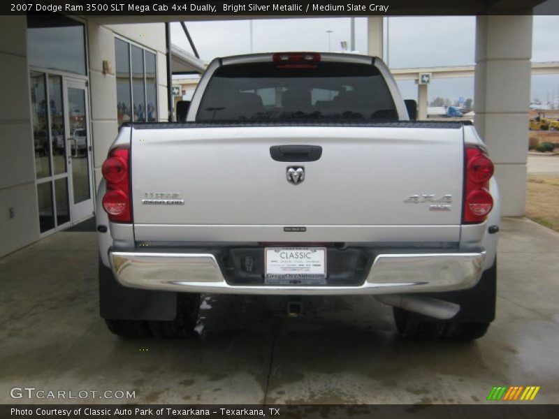 Bright Silver Metallic / Medium Slate Gray 2007 Dodge Ram 3500 SLT Mega Cab 4x4 Dually