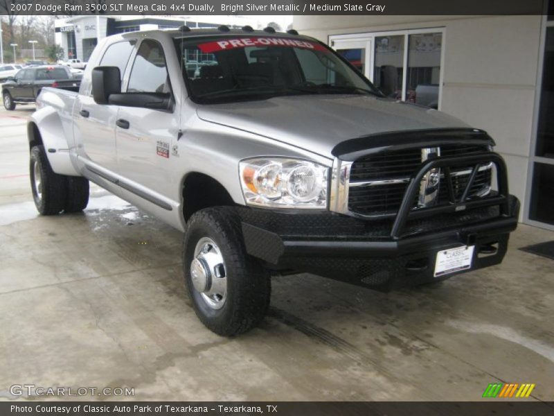 Bright Silver Metallic / Medium Slate Gray 2007 Dodge Ram 3500 SLT Mega Cab 4x4 Dually