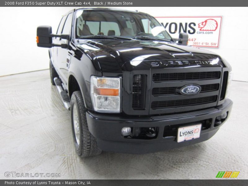 Black / Medium Stone 2008 Ford F350 Super Duty XLT Crew Cab 4x4