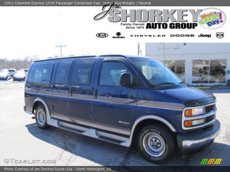 Indigo Blue Metallic / Neutral 2001 Chevrolet Express 1500 Passenger Conversion Van