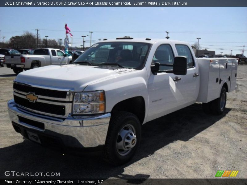 Summit White / Dark Titanium 2011 Chevrolet Silverado 3500HD Crew Cab 4x4 Chassis Commercial