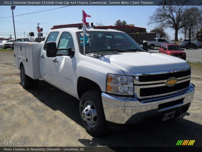 Summit White / Dark Titanium 2011 Chevrolet Silverado 3500HD Crew Cab 4x4 Chassis Commercial