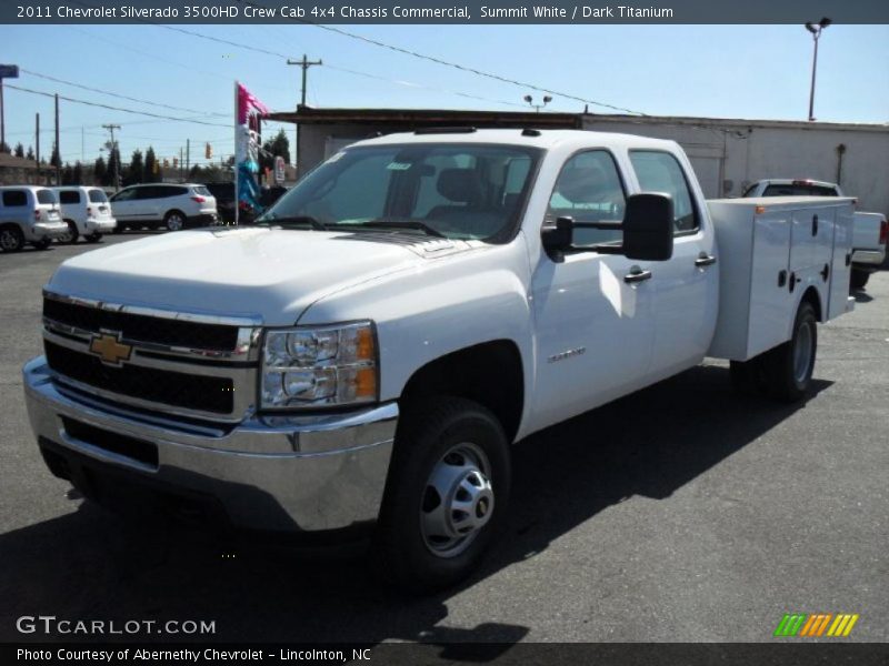 Summit White / Dark Titanium 2011 Chevrolet Silverado 3500HD Crew Cab 4x4 Chassis Commercial