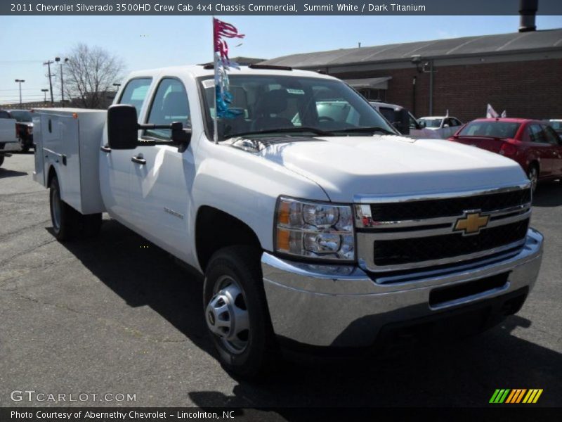 Summit White / Dark Titanium 2011 Chevrolet Silverado 3500HD Crew Cab 4x4 Chassis Commercial