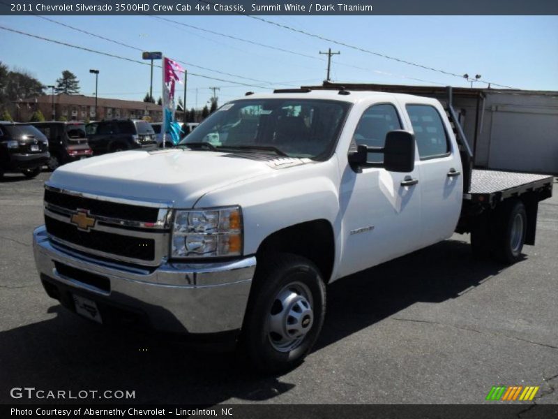 Summit White / Dark Titanium 2011 Chevrolet Silverado 3500HD Crew Cab 4x4 Chassis