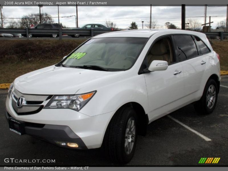 Aspen White Pearl / Parchment 2008 Acura MDX Technology