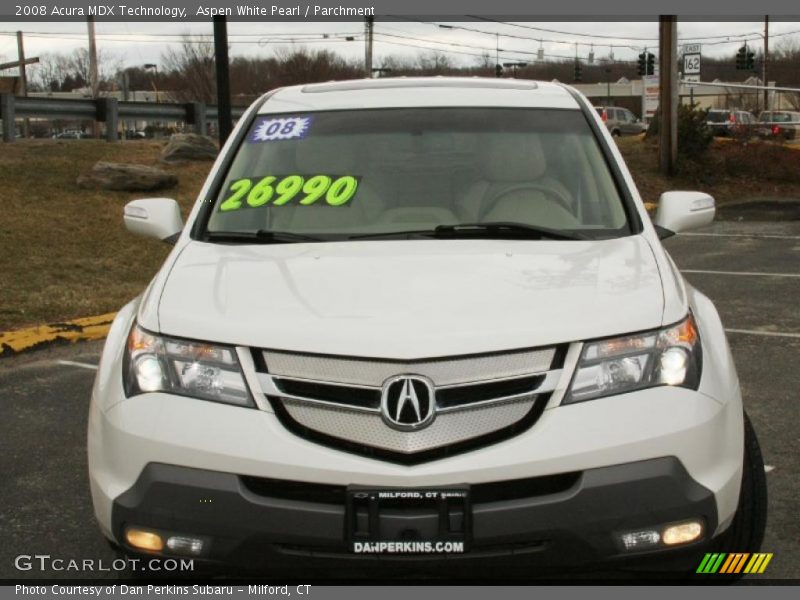 Aspen White Pearl / Parchment 2008 Acura MDX Technology