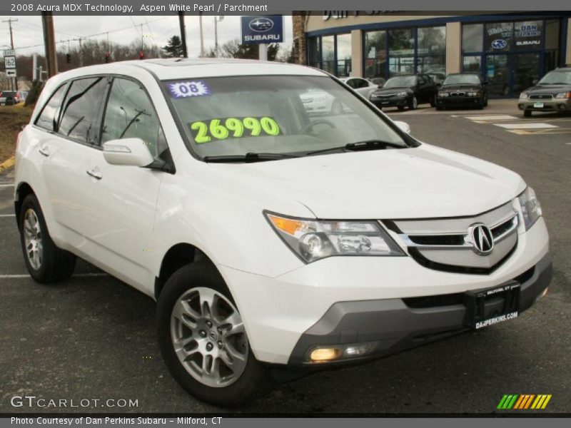 Aspen White Pearl / Parchment 2008 Acura MDX Technology