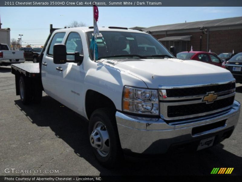 Summit White / Dark Titanium 2011 Chevrolet Silverado 3500HD Crew Cab 4x4 Chassis