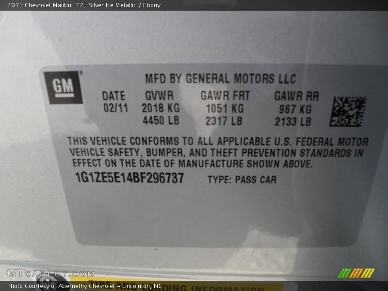 Silver Ice Metallic / Ebony 2011 Chevrolet Malibu LTZ