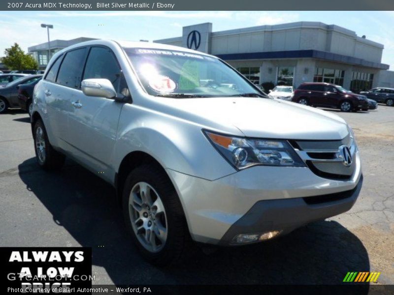 Billet Silver Metallic / Ebony 2007 Acura MDX Technology