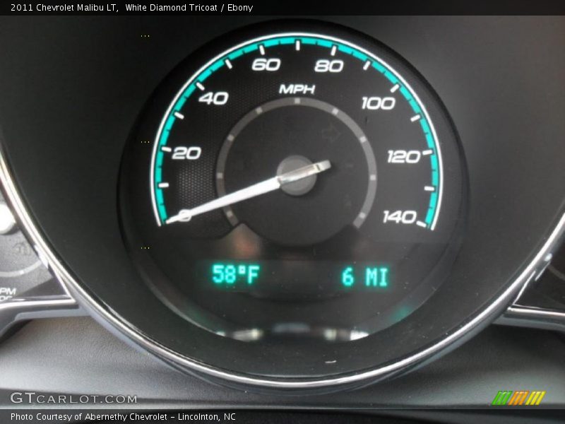 White Diamond Tricoat / Ebony 2011 Chevrolet Malibu LT