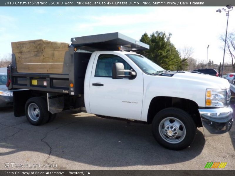 Summit White / Dark Titanium 2010 Chevrolet Silverado 3500HD Work Truck Regular Cab 4x4 Chassis Dump Truck